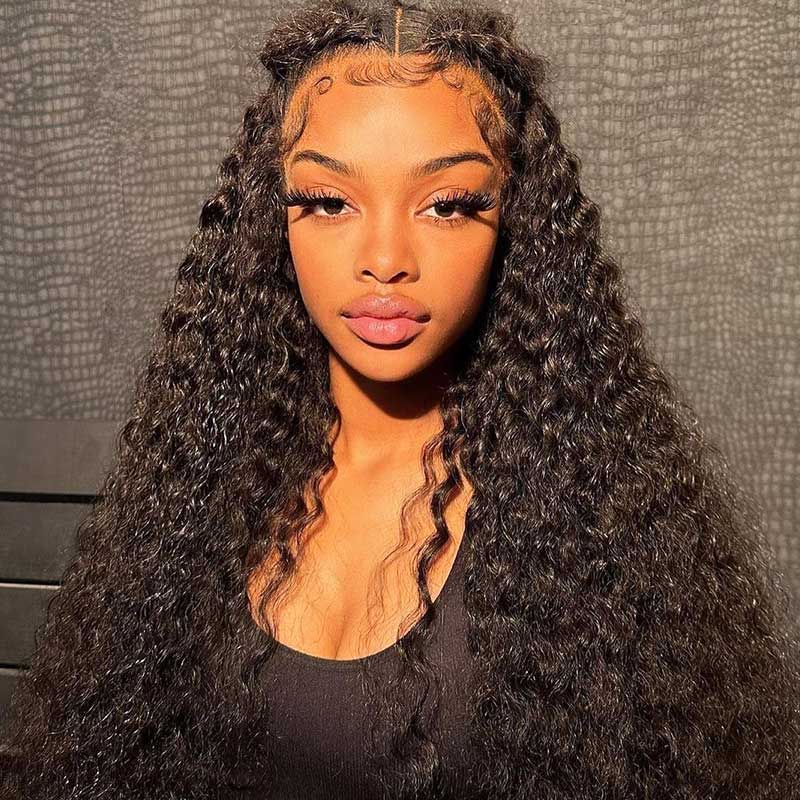 Deep Wave 180 Density Lace Frontal Wig Human Hair