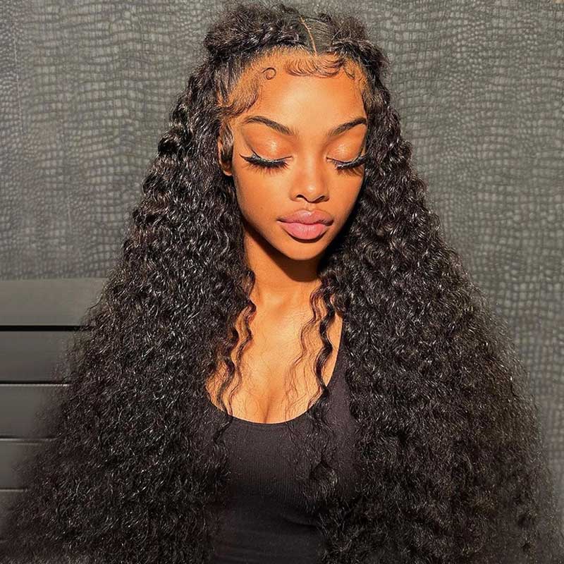 Deep Wave 180 Density Lace Frontal Wig Human Hair