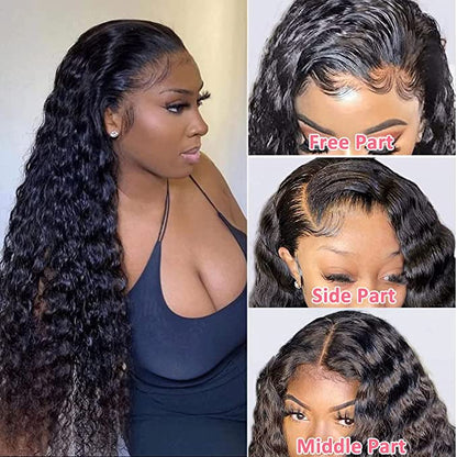 Deep Wave 180 Density Lace Frontal Wig Human Hair