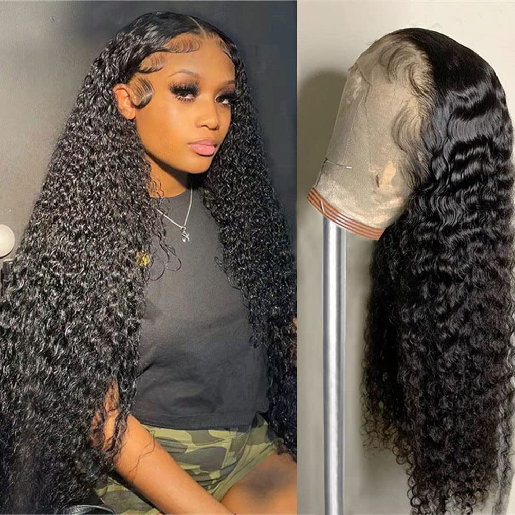 Deep Wave 180 Density Lace Frontal Wig Human Hair