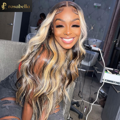 Hair Wig Highlight Body Wave 13x4 Lace Frontal Human Hair Wigs Transparent Lace Front Human Hair Wigs