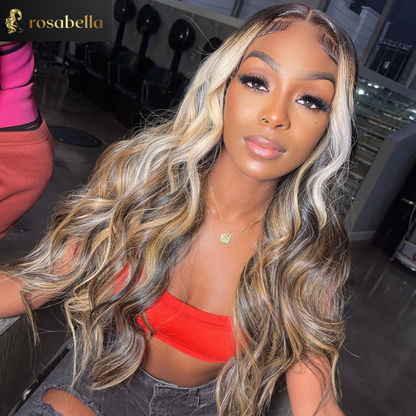 Hair Wig Highlight Body Wave 13x4 Lace Frontal Human Hair Wigs Transparent Lace Front Human Hair Wigs