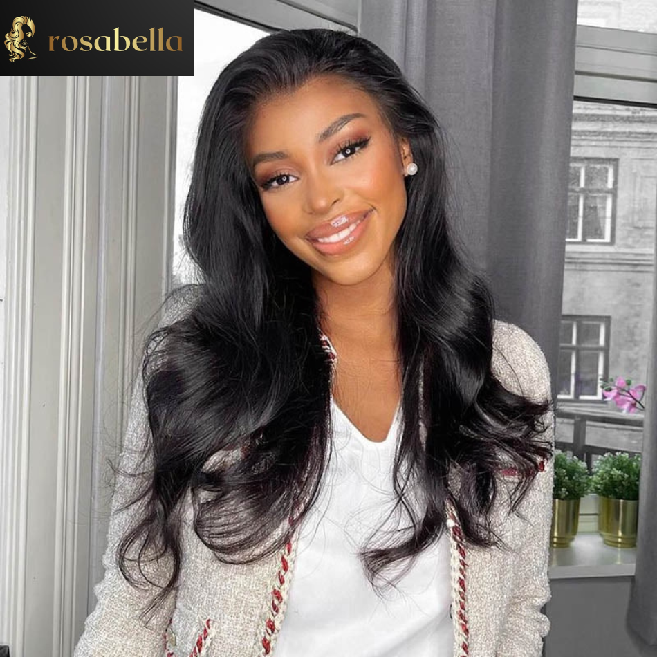 Body Wave Highlight Wig Black Human Hair Wigs With Blonde Highlight Brazilian 13×4 Lace Front Wig Transparent Lace Wig