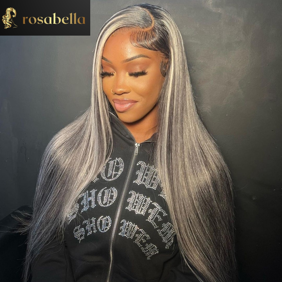 Hair Highlight Grey 13x4/13x6 Lace Frontal Human Hair Wigs Straight Lace Front Wigs Brazilian Remy Hair Wigs