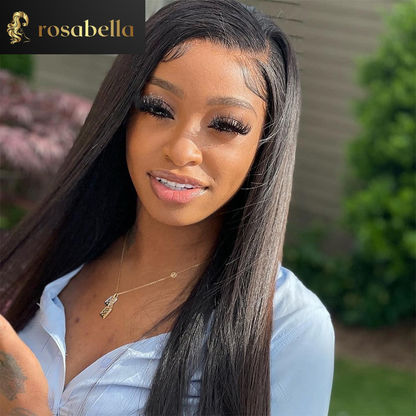 5x5 Lace Closure Wig Dark Burgundy with Red Straight Lace Frontal Wig Transparent 13X6 Lace Front Human Hair Wigs