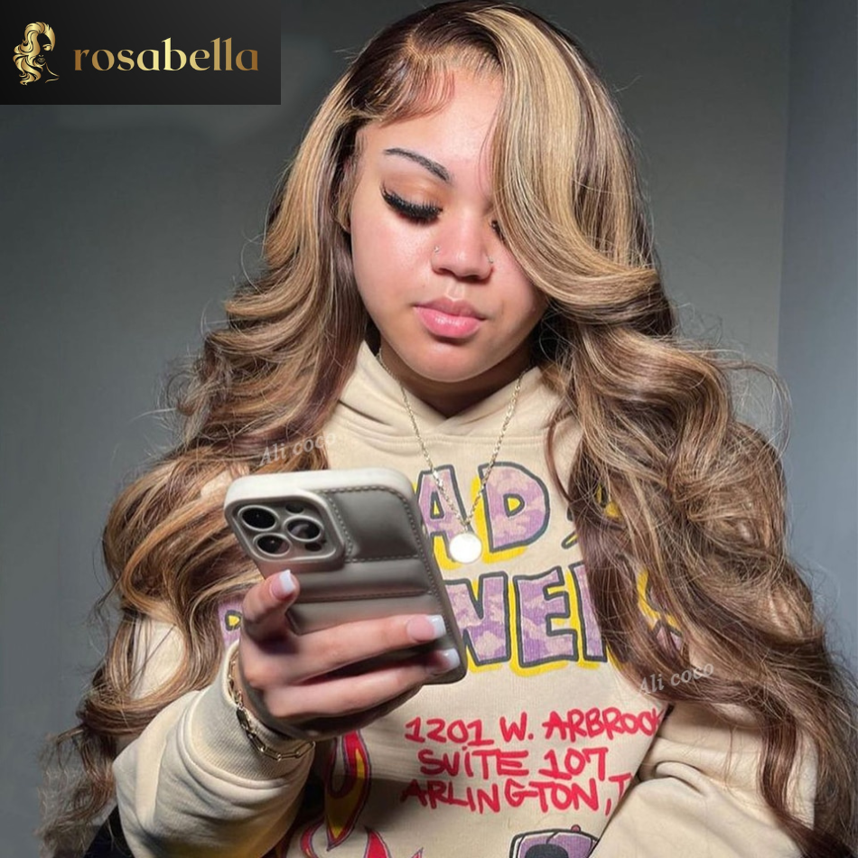 Highlights Colored Body Wave 13x6 Lace Front Human Hair Wig Brazilian Remy 13x4 Lace Closure Frontal Wig