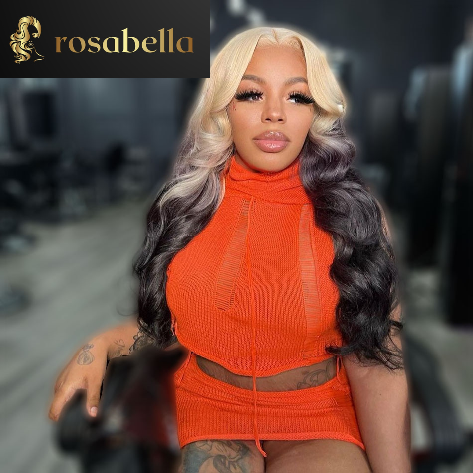 Ombre Blonde Black HD 13X6 13X4 Lace Frontal Wig 