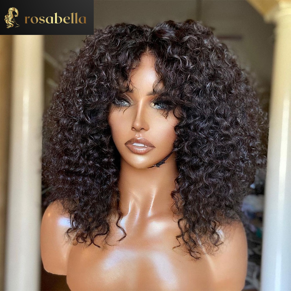 Orange Brown Deep Curly Human Hair Wig