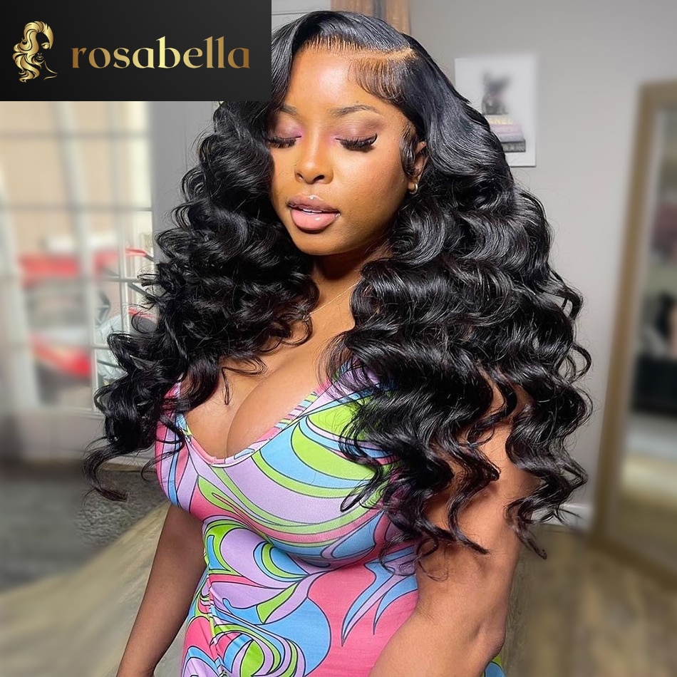 Transparent 13X4 13X6 Dark Purple Loose Wave Human Hair Wigs Peruvian Virgin Wigs  5X5 Lace Closure Wig 200%