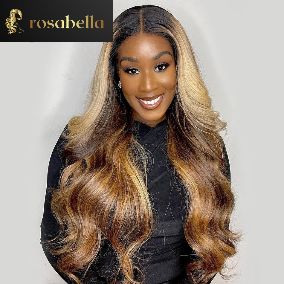 Highlight Blonde Brown 5x5 Lace Closure Wig 13x6 Body Wave Lace Front Wig  Human Hair 32 Inch 13x4 Lace Frontal Wig