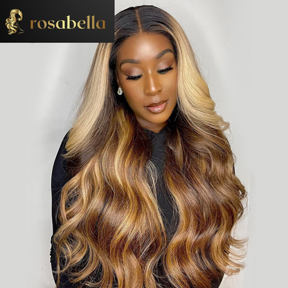Highlight Blonde Brown 5x5 Lace Closure Wig 13x6 Body Wave Lace Front Wig  Human Hair 32 Inch 13x4 Lace Frontal Wig