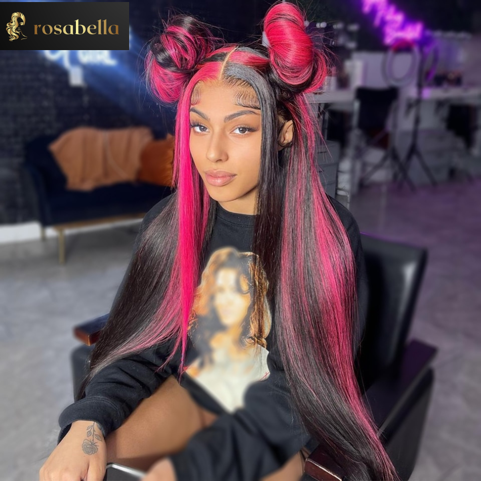 Highlight Pink Straight 13x4 13x6 Lace Frontal Wig