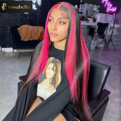 Highlight Pink Straight 13x4 13x6 Lace Frontal Wig