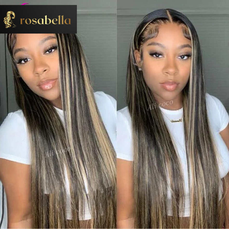 Blonde Highlight Wig Human Hair HD 13X4 13x6 Body Wave Lace Frontal Human Hair Wigs Glueless Preplucked Human Wigs Ready to Go