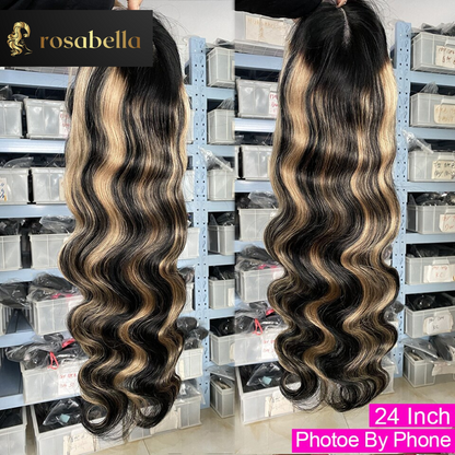 Blonde Highlight Wig Human Hair HD 13X4 13x6 Body Wave Lace Frontal Human Hair Wigs Glueless Preplucked Human Wigs Ready to Go