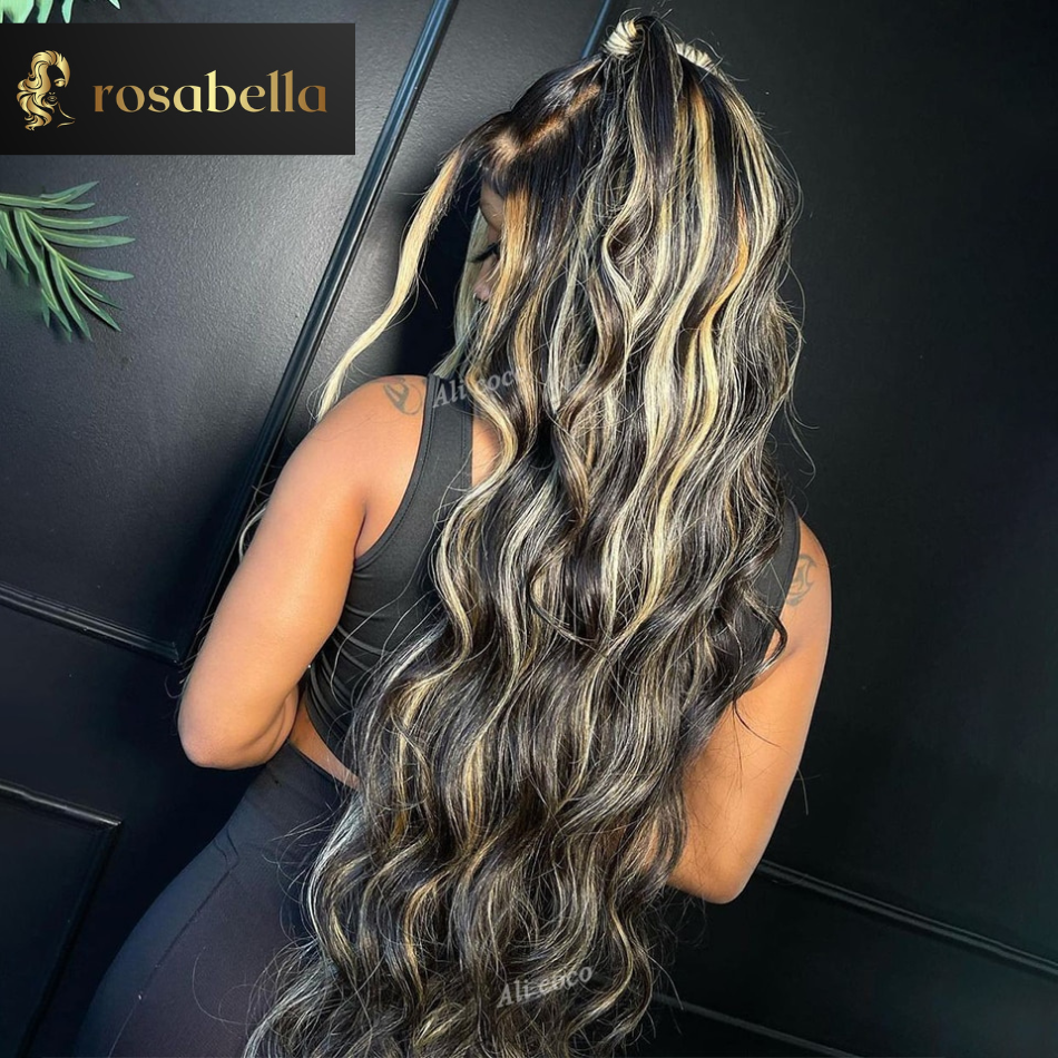 Blonde Highlight Wig Human Hair HD 13X4 13x6 Body Wave Lace Frontal Human Hair Wigs Glueless Preplucked Human Wigs Ready to Go