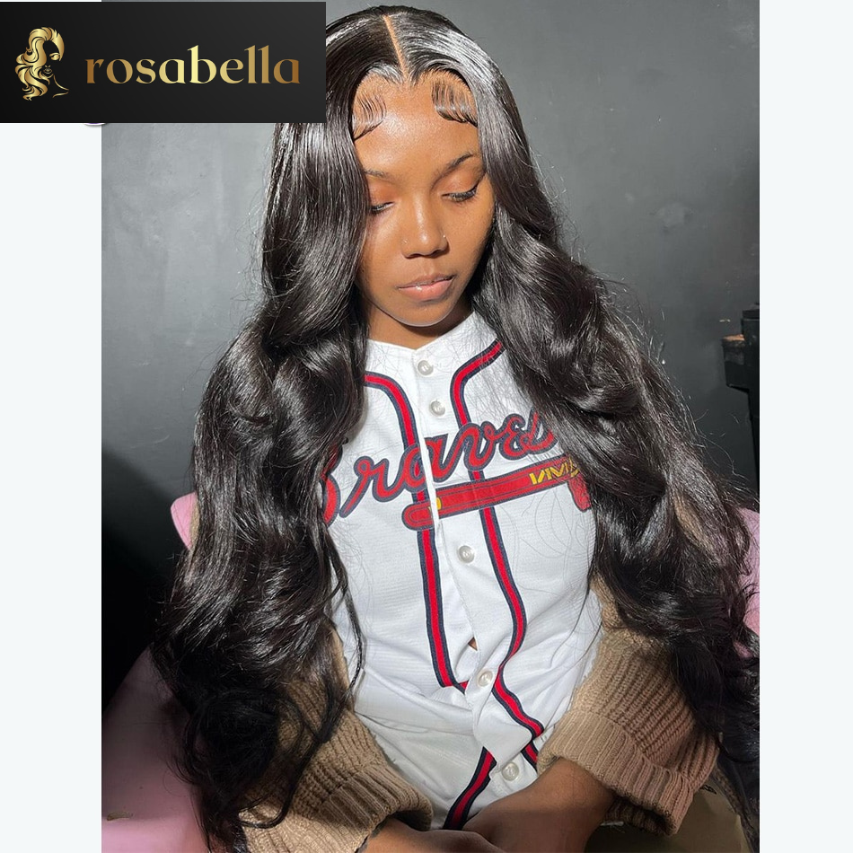 Blue With Black Highlight Colored Body Wave Lace Front Wig PrePlucked 5x5 Lace Closure Wig Human Hair