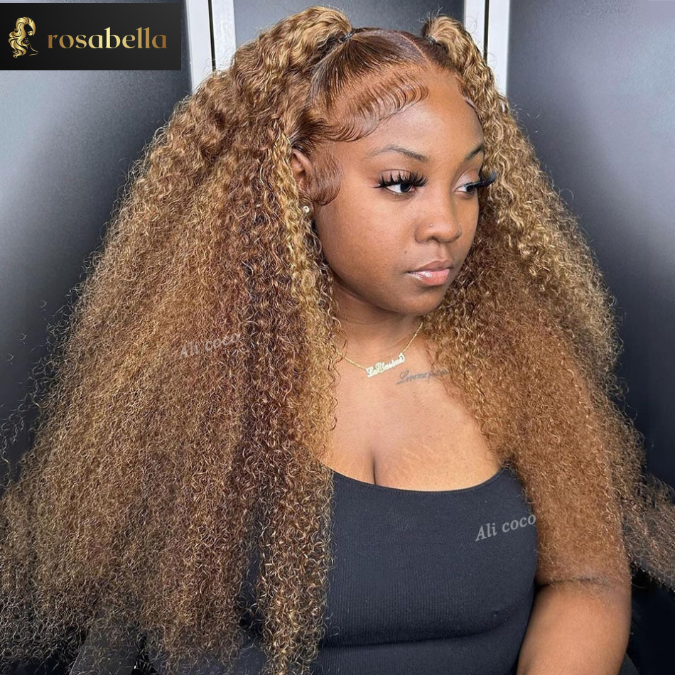 Wear and GO Wig Highlight Jerry Curly Lace Front Human Hair Wigs Mongolian Curly 13X6 Lace Frontal Wigs Pre Plucked