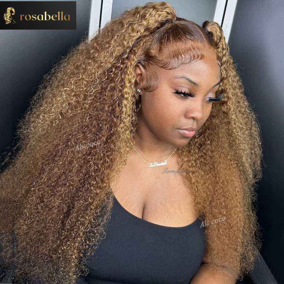 Wear and GO Wig Highlight Jerry Curly Lace Front Human Hair Wigs Mongolian Curly 13X6 Lace Frontal Wigs Pre Plucked