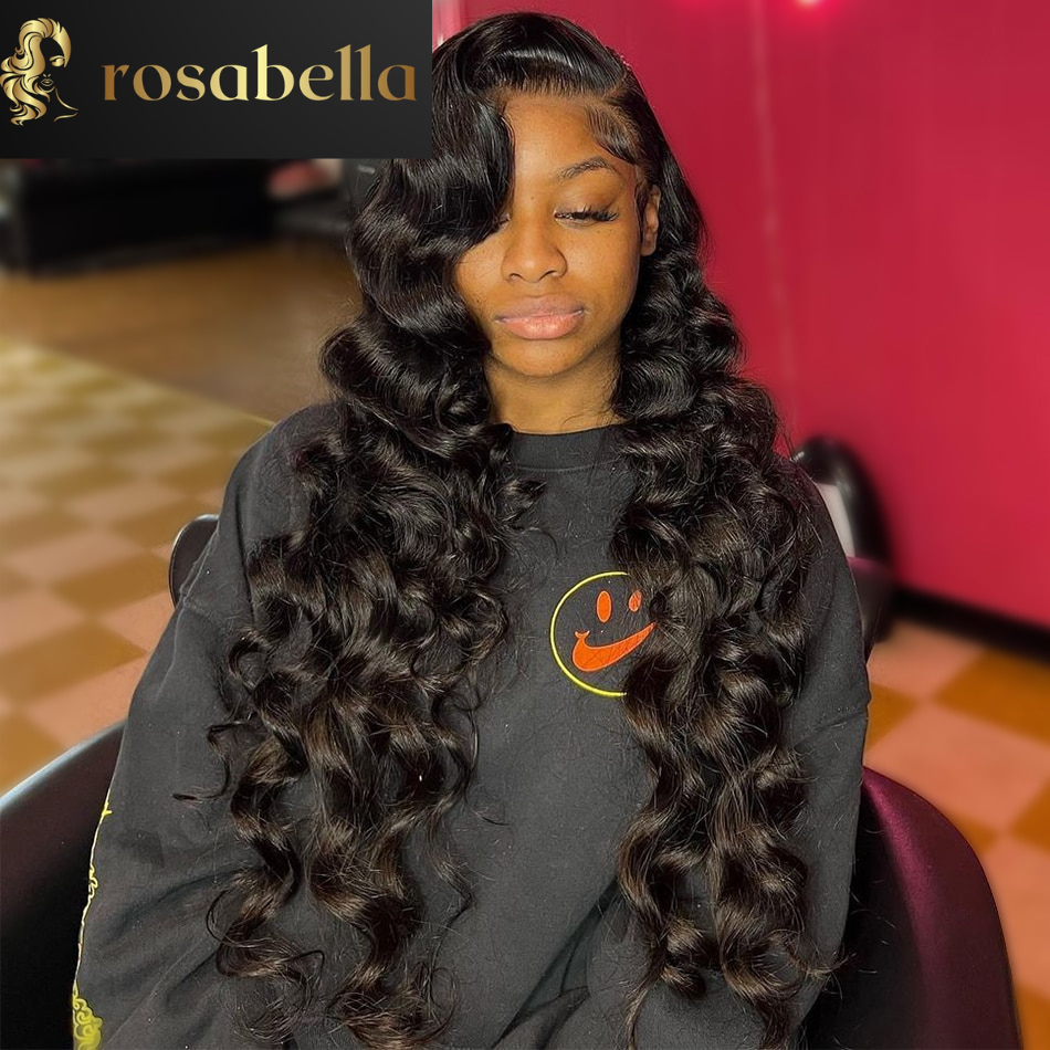 Curly Green Highlight Loose Wave Lace Frontal Wig