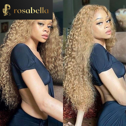 Brazilian 13x4 Honey Blonde Curly Human Hair Wigs