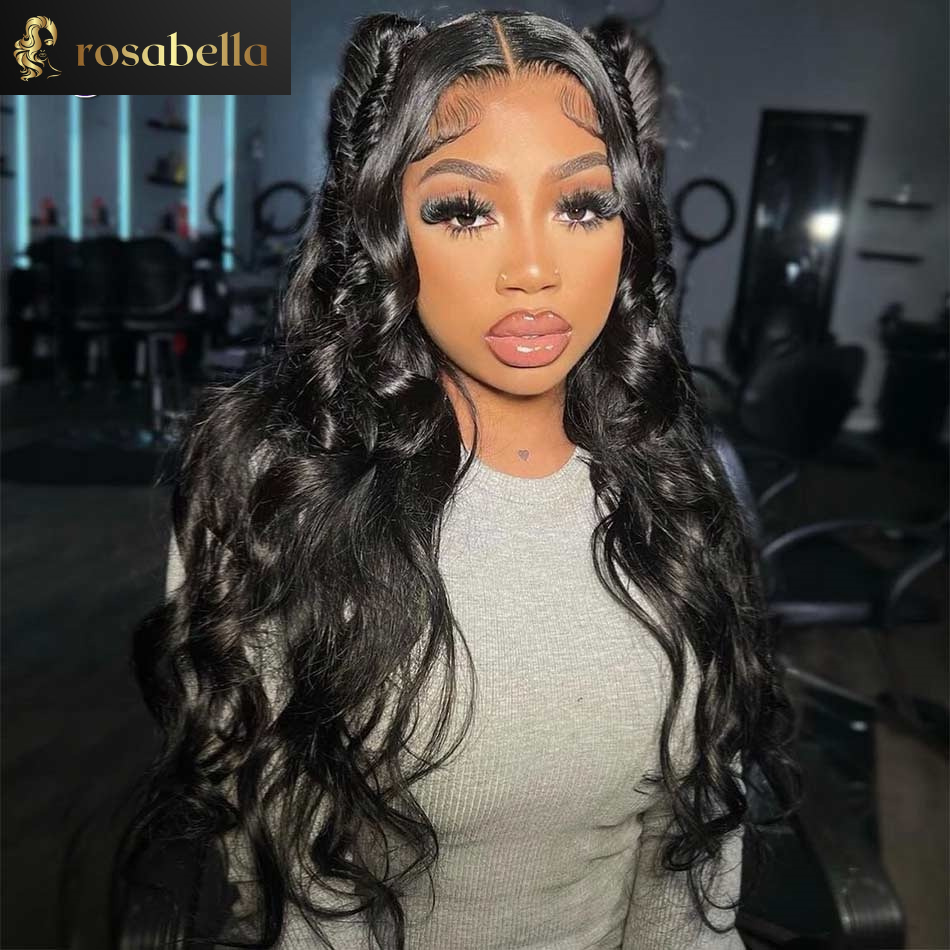 Grey and black Body Wave Lace Frontal Highlight Wigs